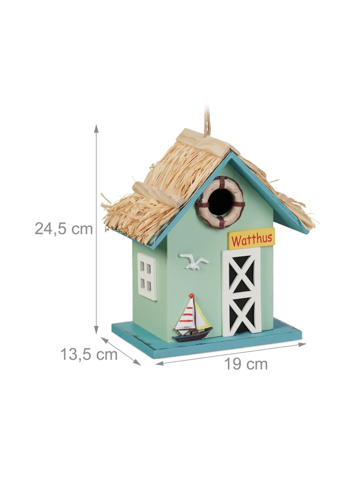 relaxdays Deko Vogelhaus in Bunt - (B)19 x (H)24,5 x (T)13,5 cm günstig kaufen onesize