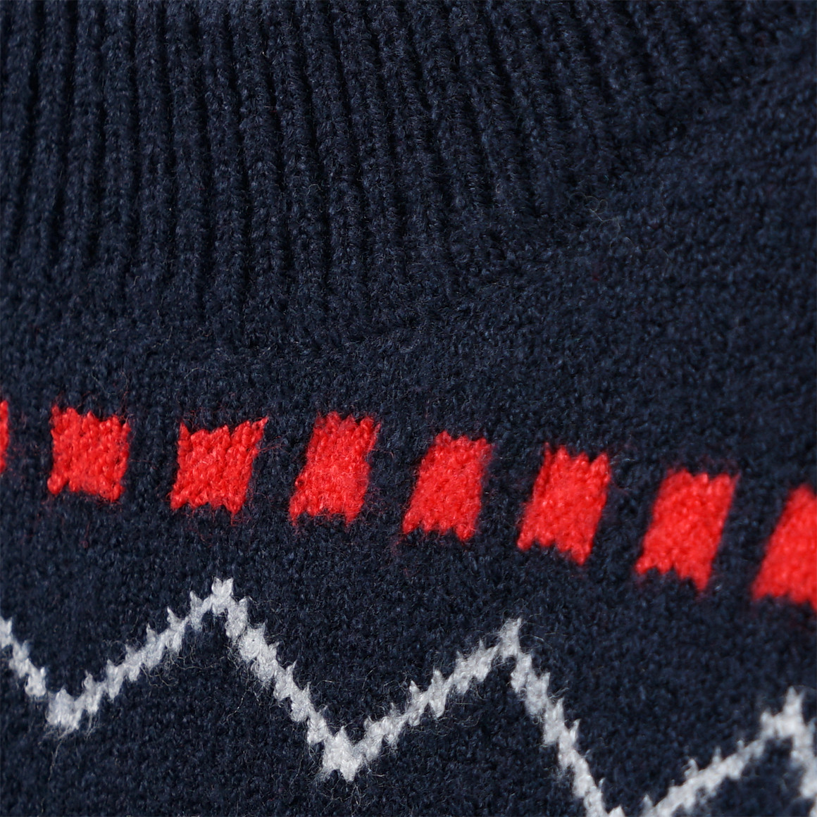 Jungen Weihnachtspullover mit Allover-Motiv dunkelblau / rot / grün