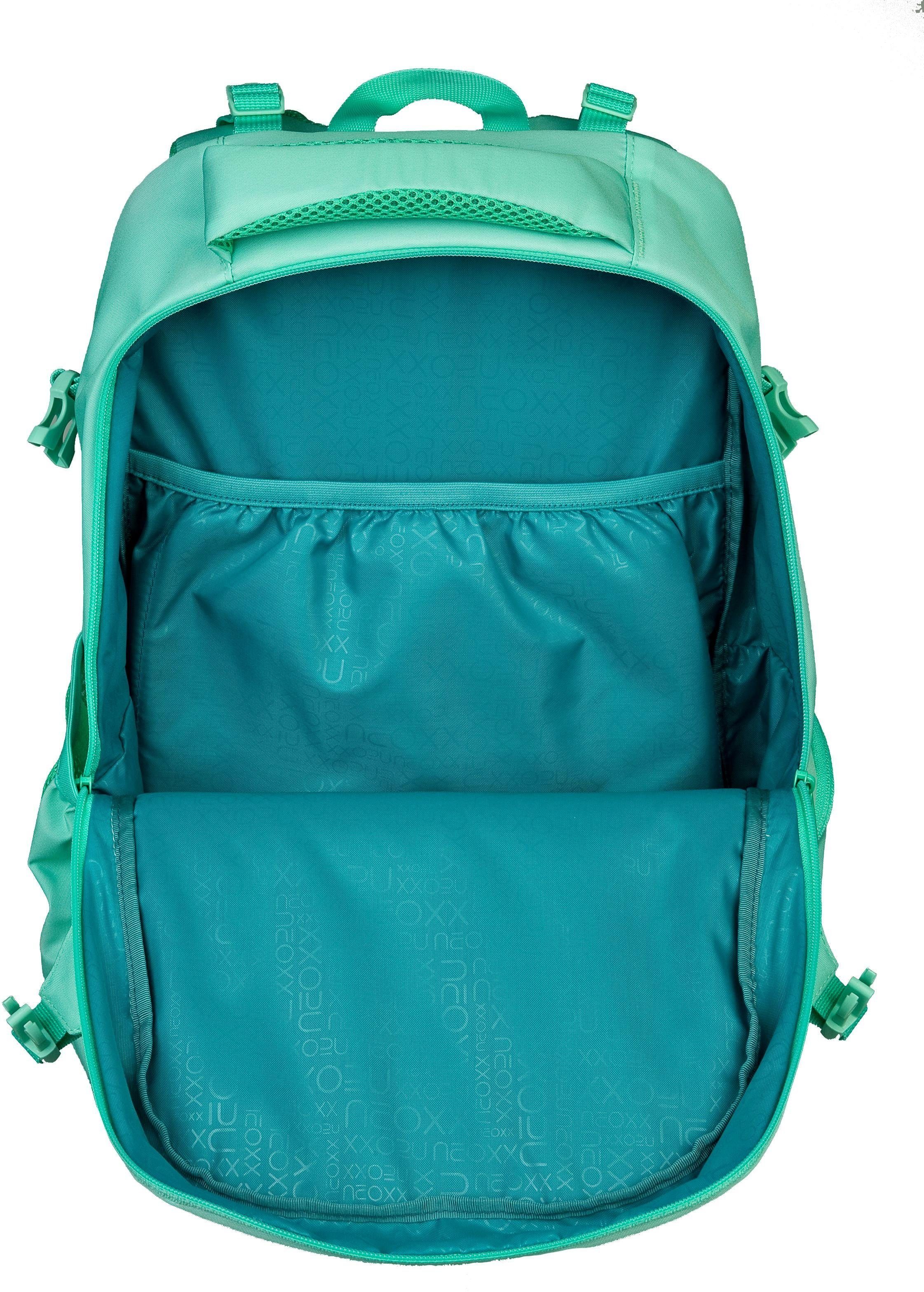 neoxx Schulrucksack Active, Mint to be, aus recycelten PET-Flaschen