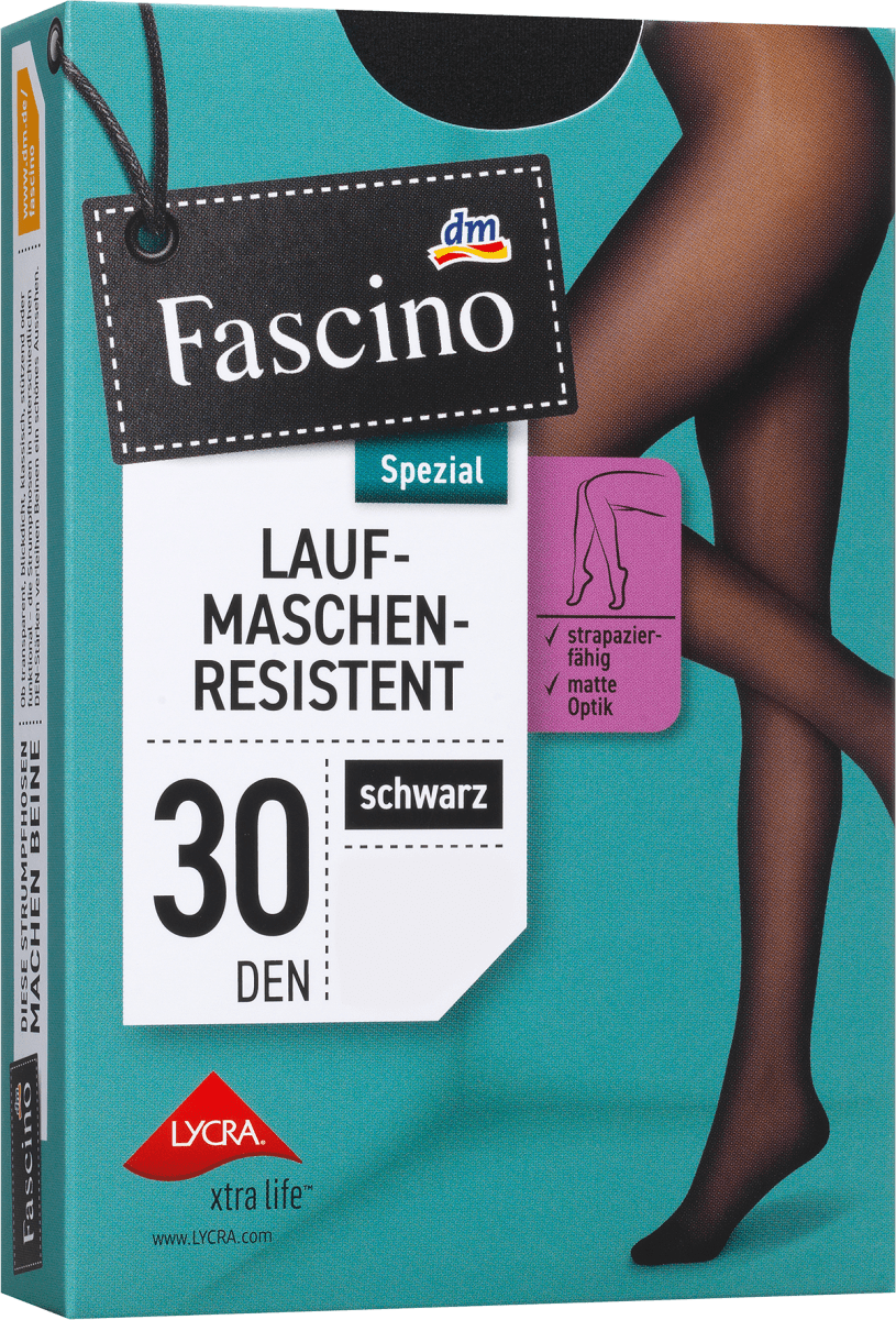 Strumpfhose laufmaschenresistent schwarz Gr. 38/40, 30 DEN, 1 St