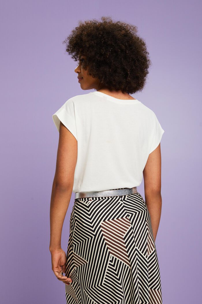Ärmelloses T-Shirt mit Print und Pailletten