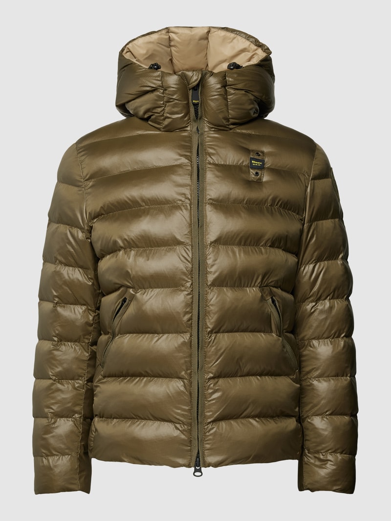 Steppjacke mit Label-Detail in olivgrün
