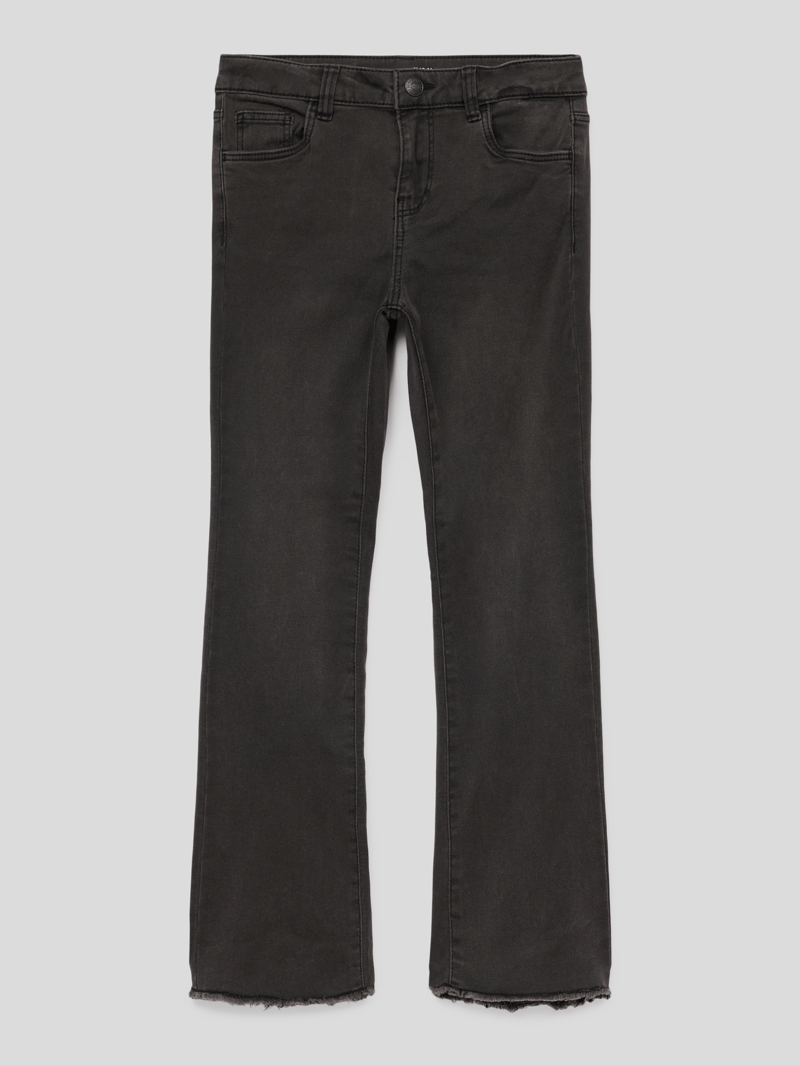 Jeans mit ausgefransten Abschlüssen in dunkelgrau