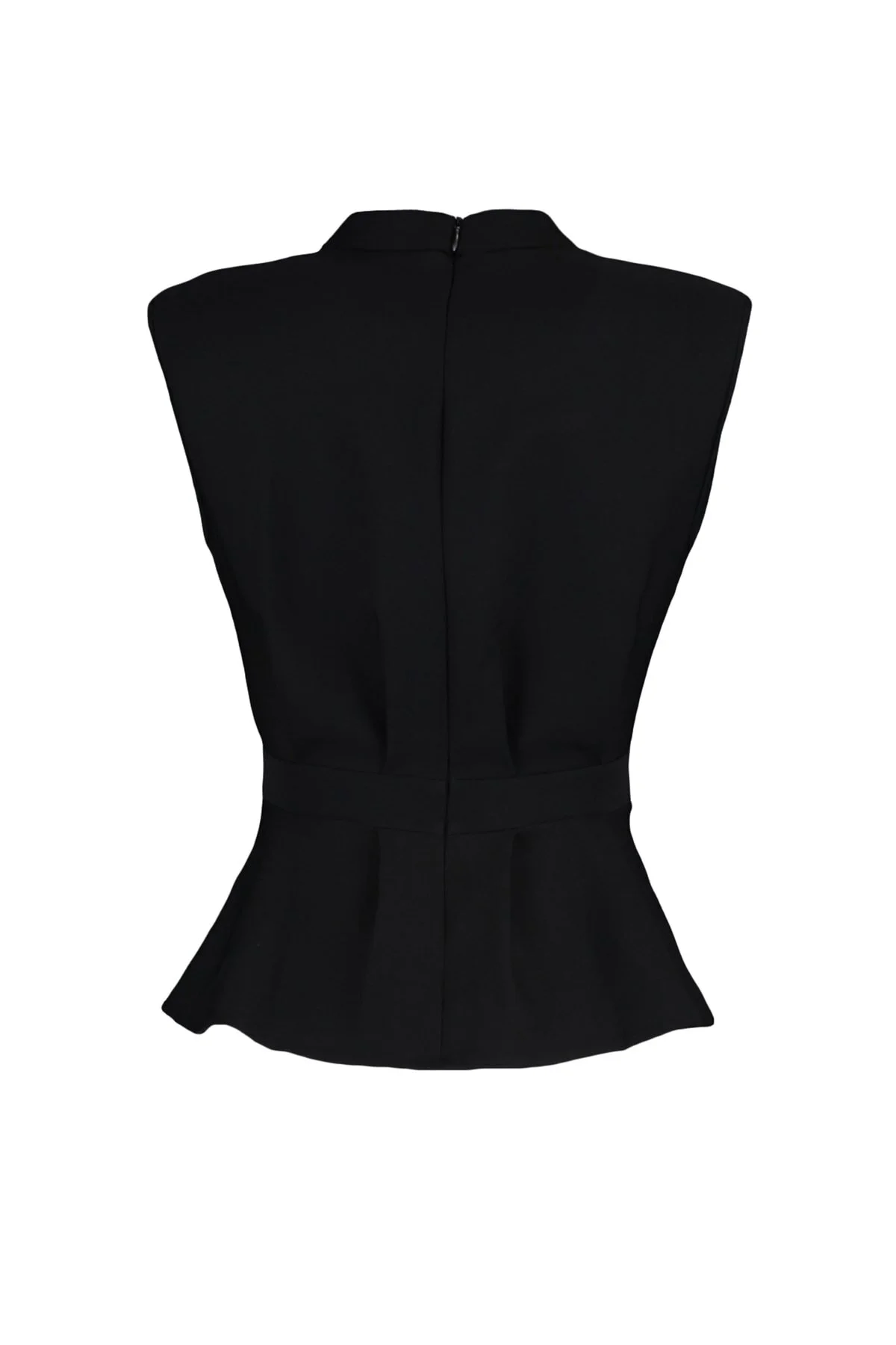 Trendyol Collection  Schwarze ärmellose Webbluse mit Rundhalsausschnitt TWOAW23BZ00559
