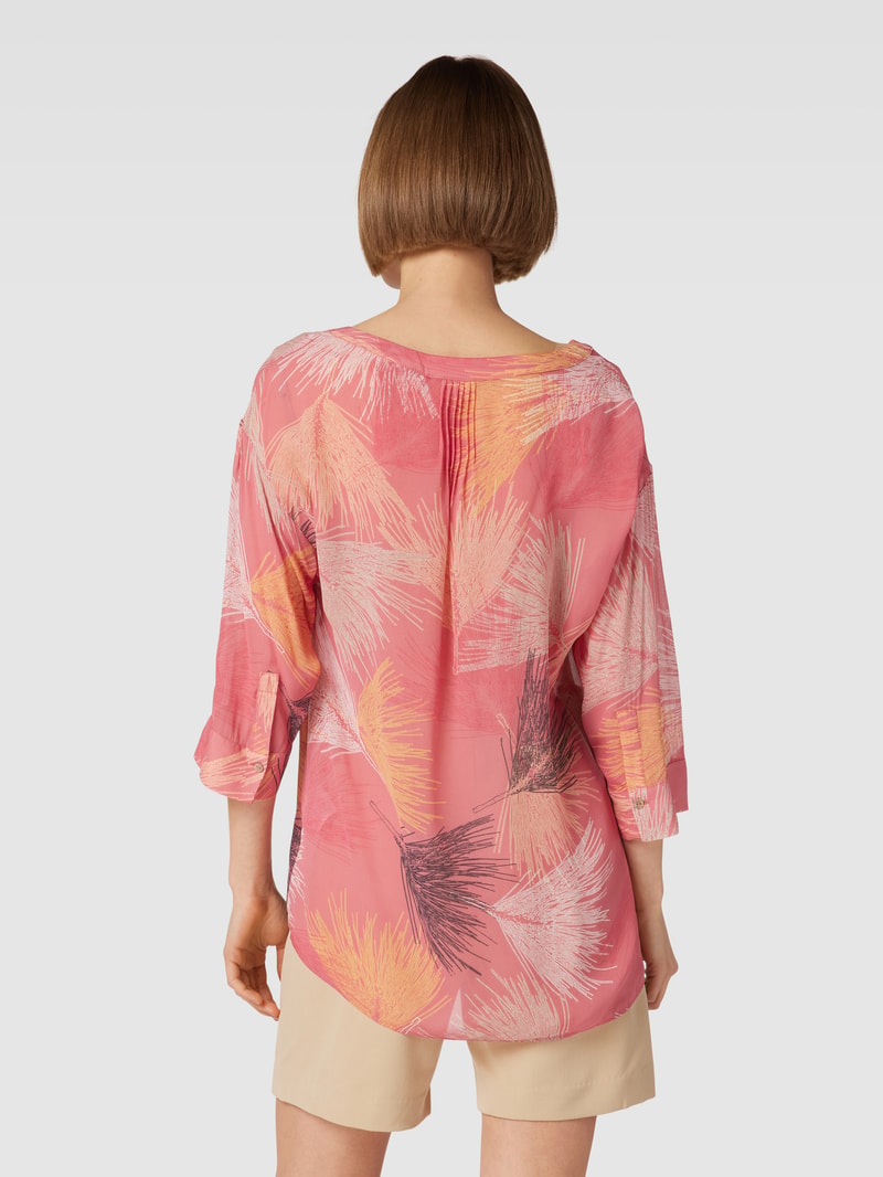 Bluse mit Tunikakragen in rot