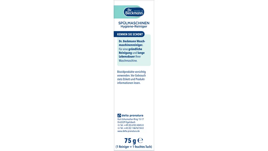 Dr.Beckmann Spülmaschinen Hygiene-Reiniger 75 g