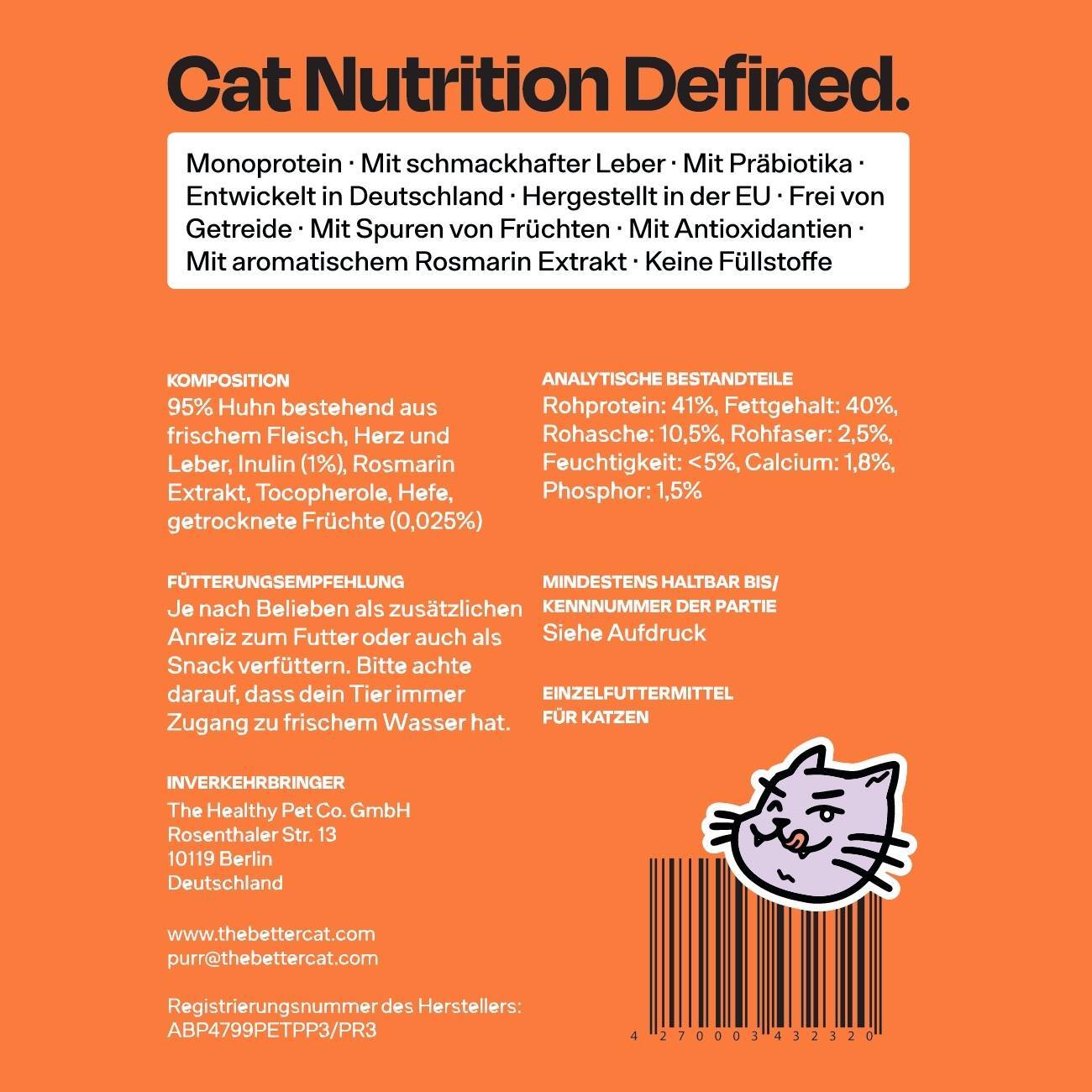 The Better Cat Trockenfutter The Better Cat Gefriergetrockneter Snack - Huhn 50g