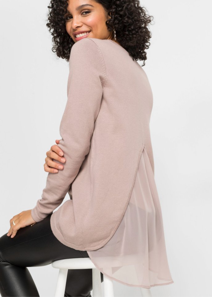 Pullover mit Bluseneinsatz