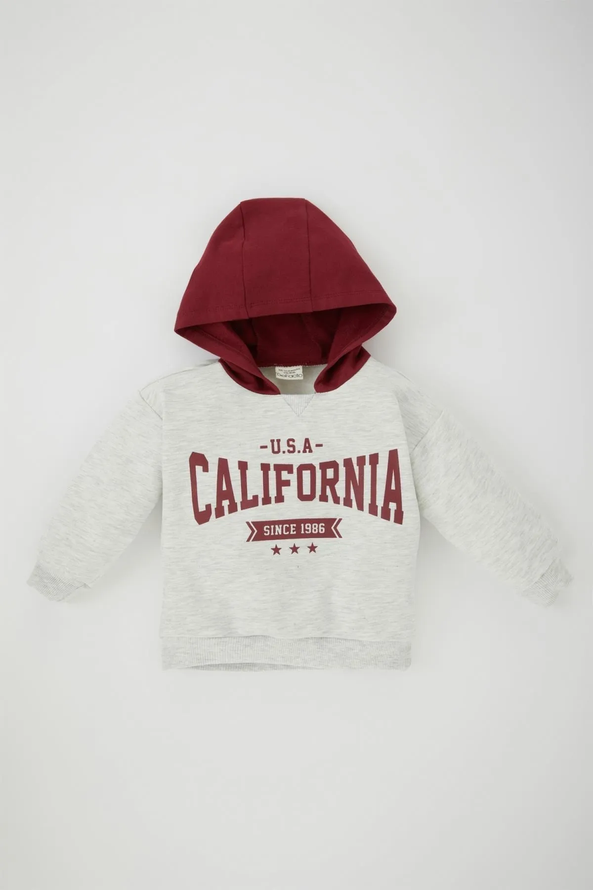 DeFacto  Bedrucktes, weich gefüttertes Sweatshirt mit Kapuze für Babys (Jungen).