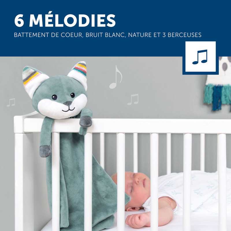 Doudou veilleuse Félix le renard Zazu