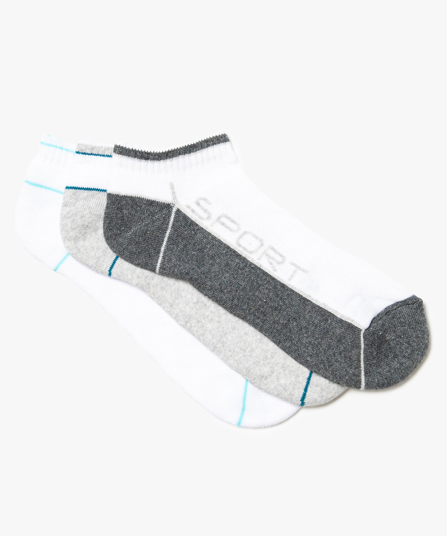 Chaussettes de sport courtes - Lot de 3 blanc | GEMO