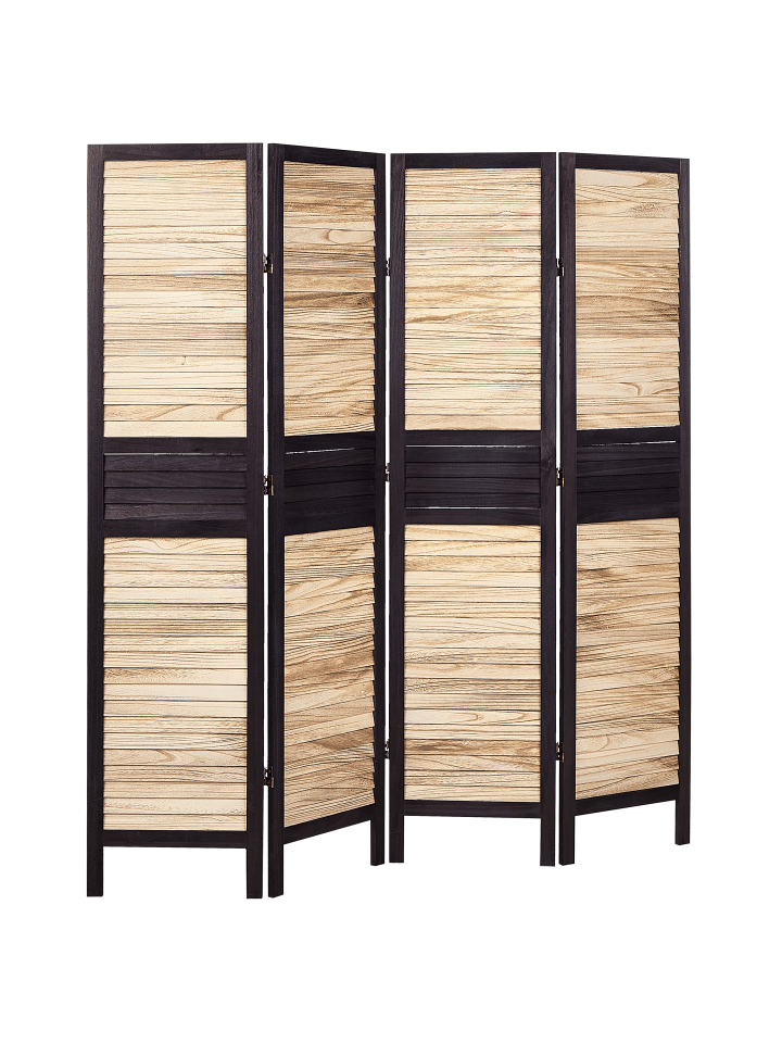Beliani Paravent BRENNERBAD in Heller Holzfarbton/Braun - (W) 164 x (H) 170 x (L) 2 cm günstig kaufen onesize