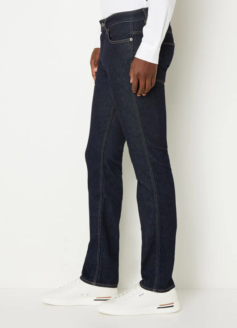 Jeansy Hugo Boss Delaware slim-fit, ciemne wyblaknięcie