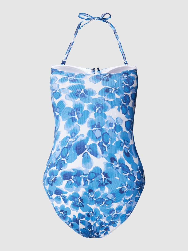Badeanzug mit Allover-Muster Modell 'SABANG' in marineblau