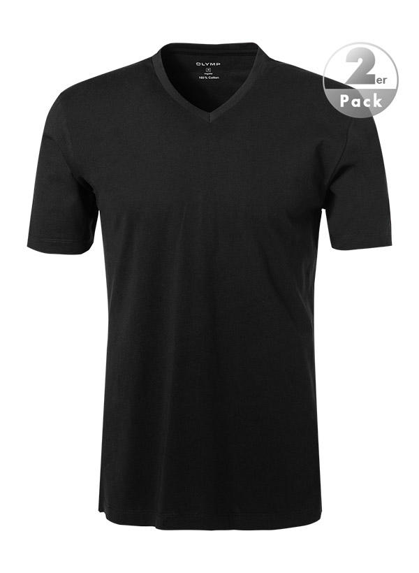 OLYMP, T-Shirts, Modern Fit, Baumwolle, schwarz