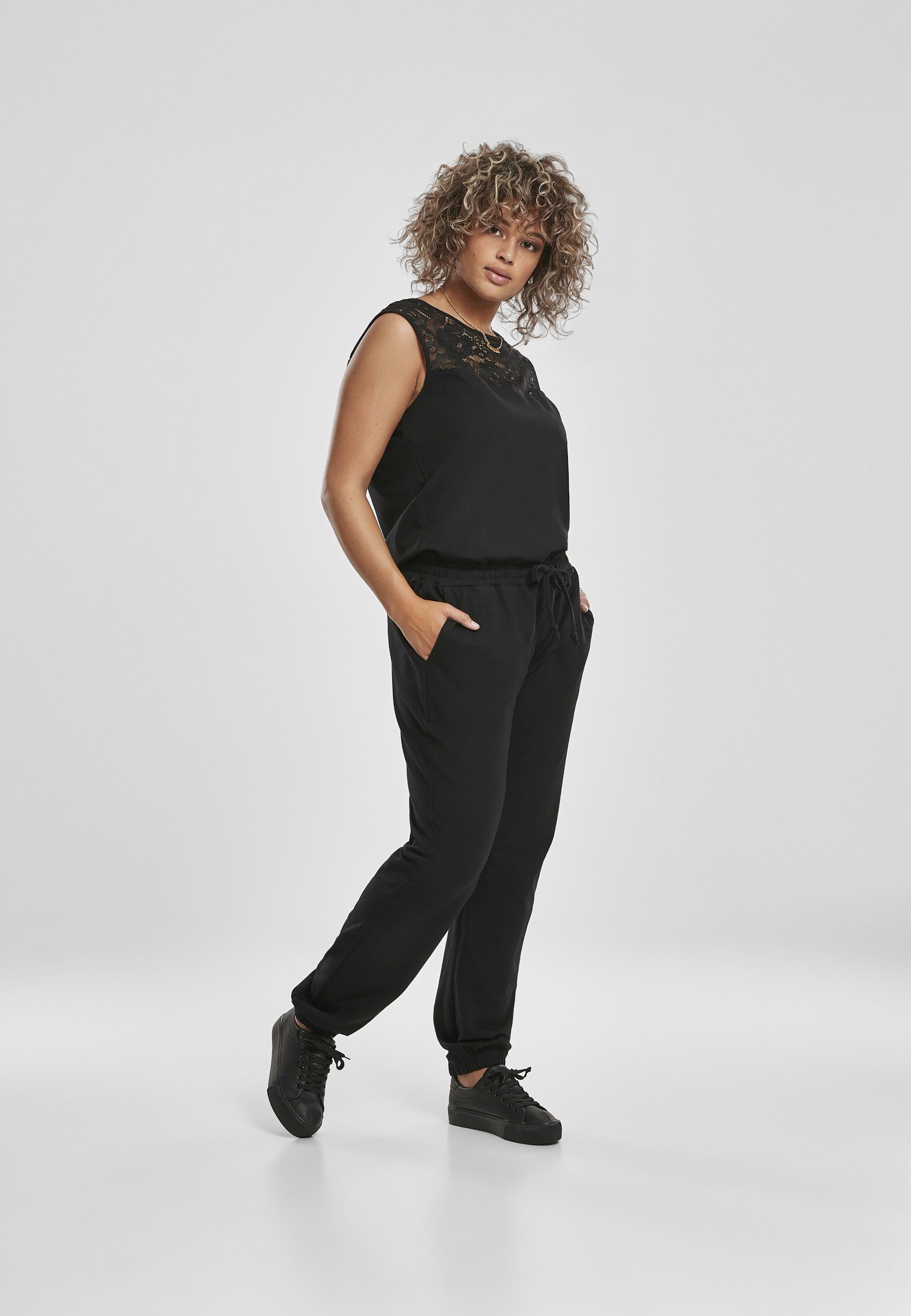 URBAN CLASSICS Jumpsuit Damen Ladies Lace Block Jumpsuit (1-tlg)