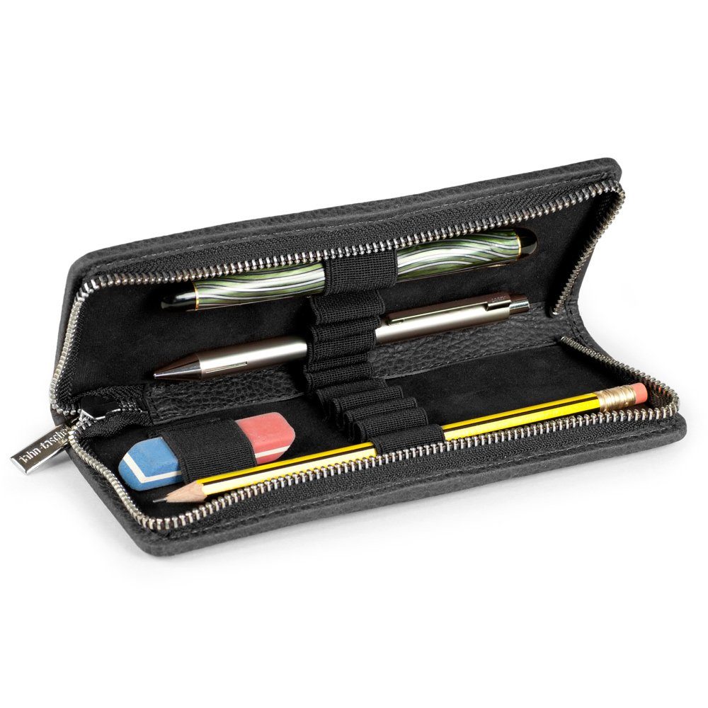 Jahn-Tasche Pencilbag Kleines Federmäppchen Stifte-Etui Gr. M Leder Schwarz, Jahn-Tasche 012
