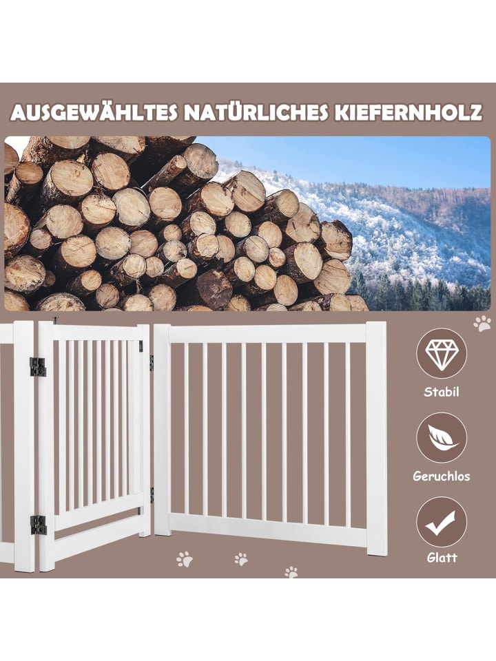 COSTWAY Absperrgitter Hundegitter 3 tlg. in Weiß günstig kaufen 210 cm