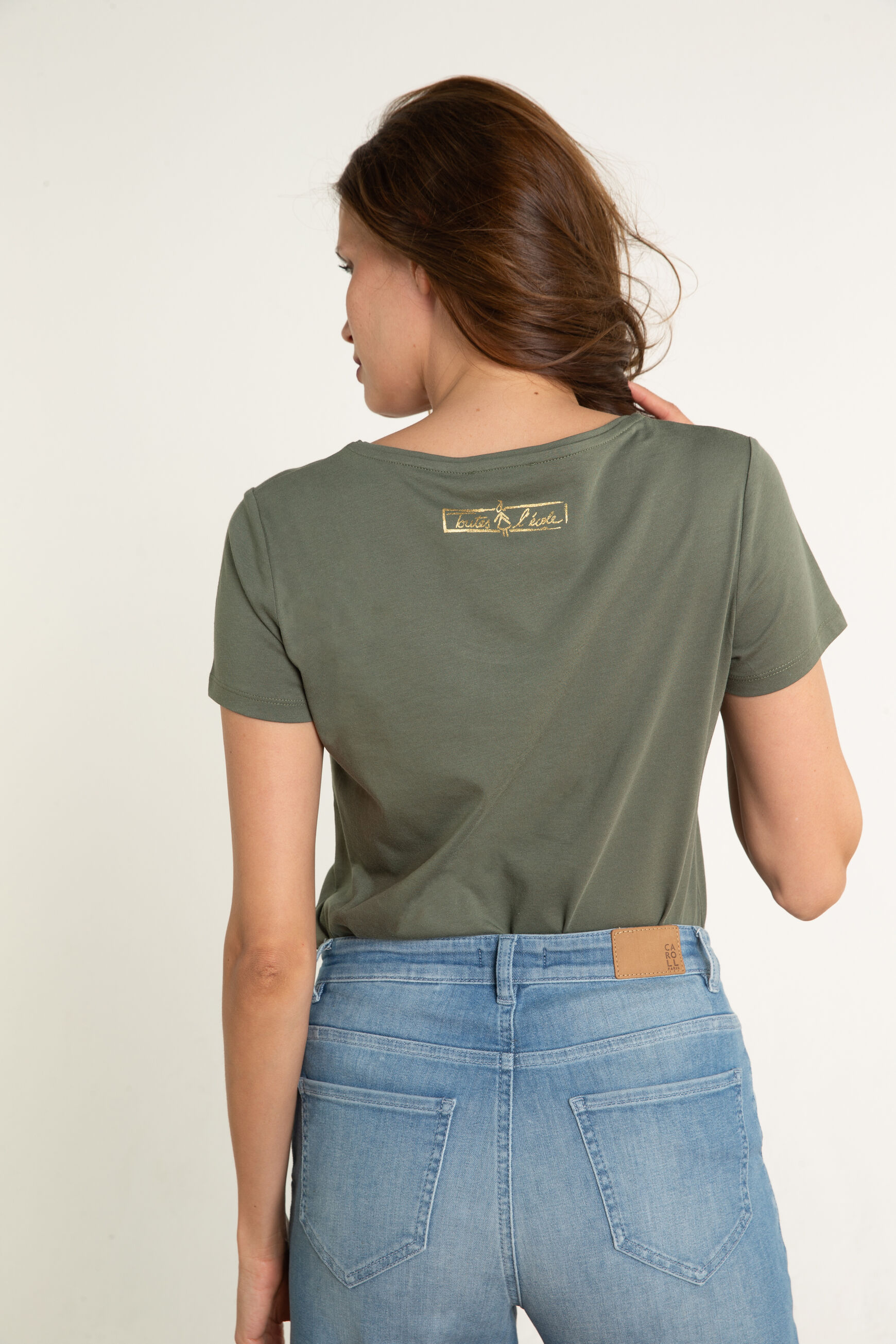 T-shirt Jamelia vert kaki femme