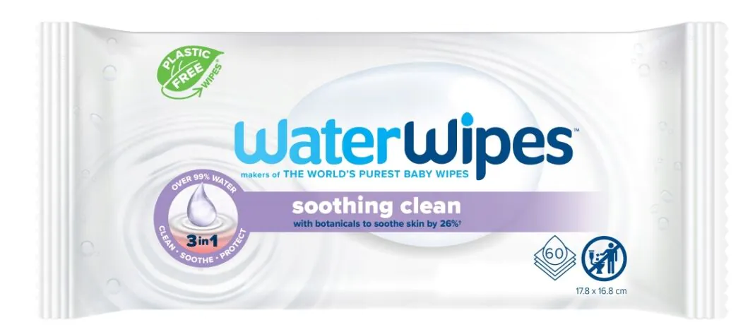 Влажне марамице Water WipesSoothing Clean за децу са екстрактом лаванде 60 ком.