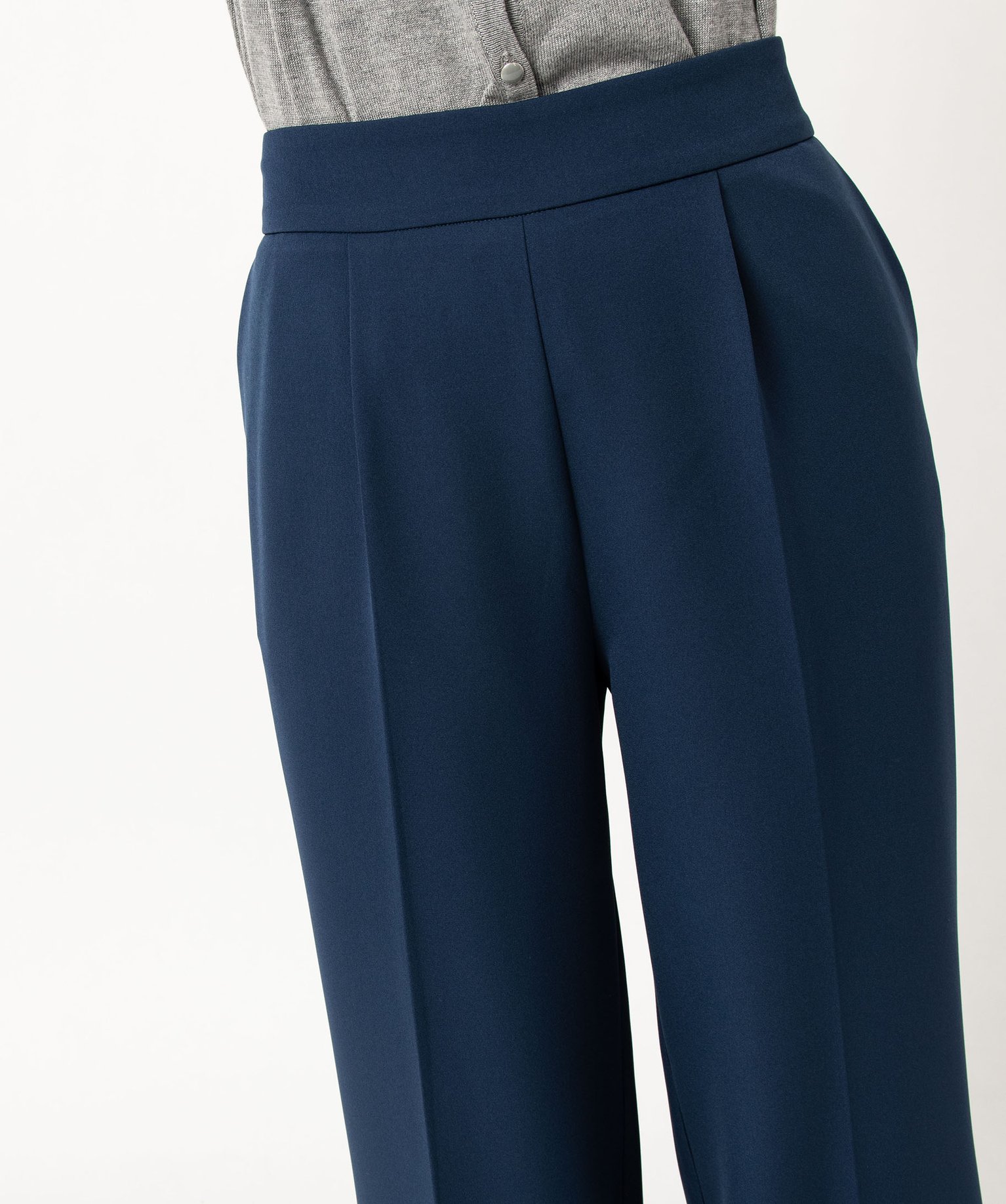 Pantalon de costume coupe large femme bleu fonce | GEMO