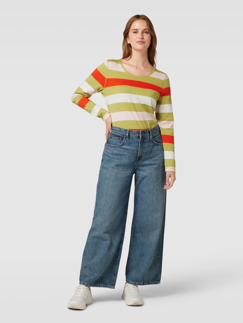 Longsleeve mit Streifenmuster in schilf