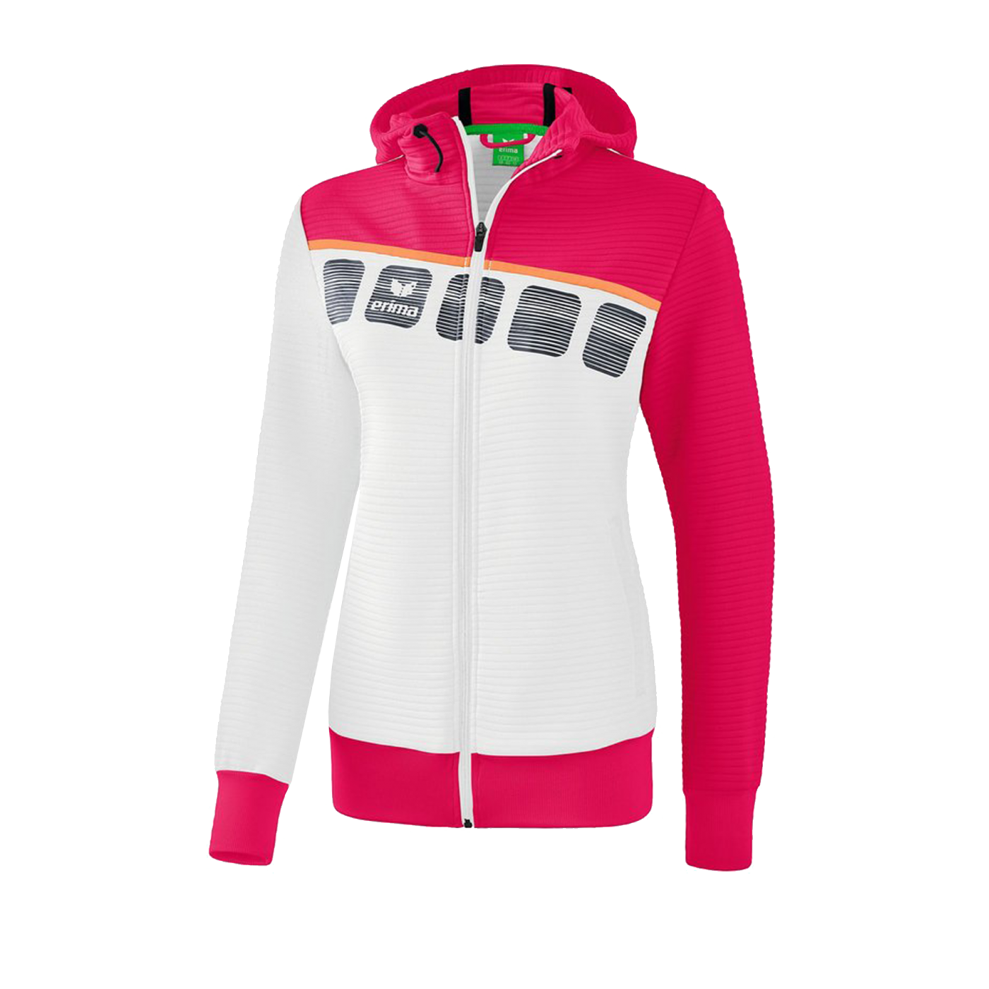 Erima 5-C Trainingsjacke mit Kapuze Damen Weiss