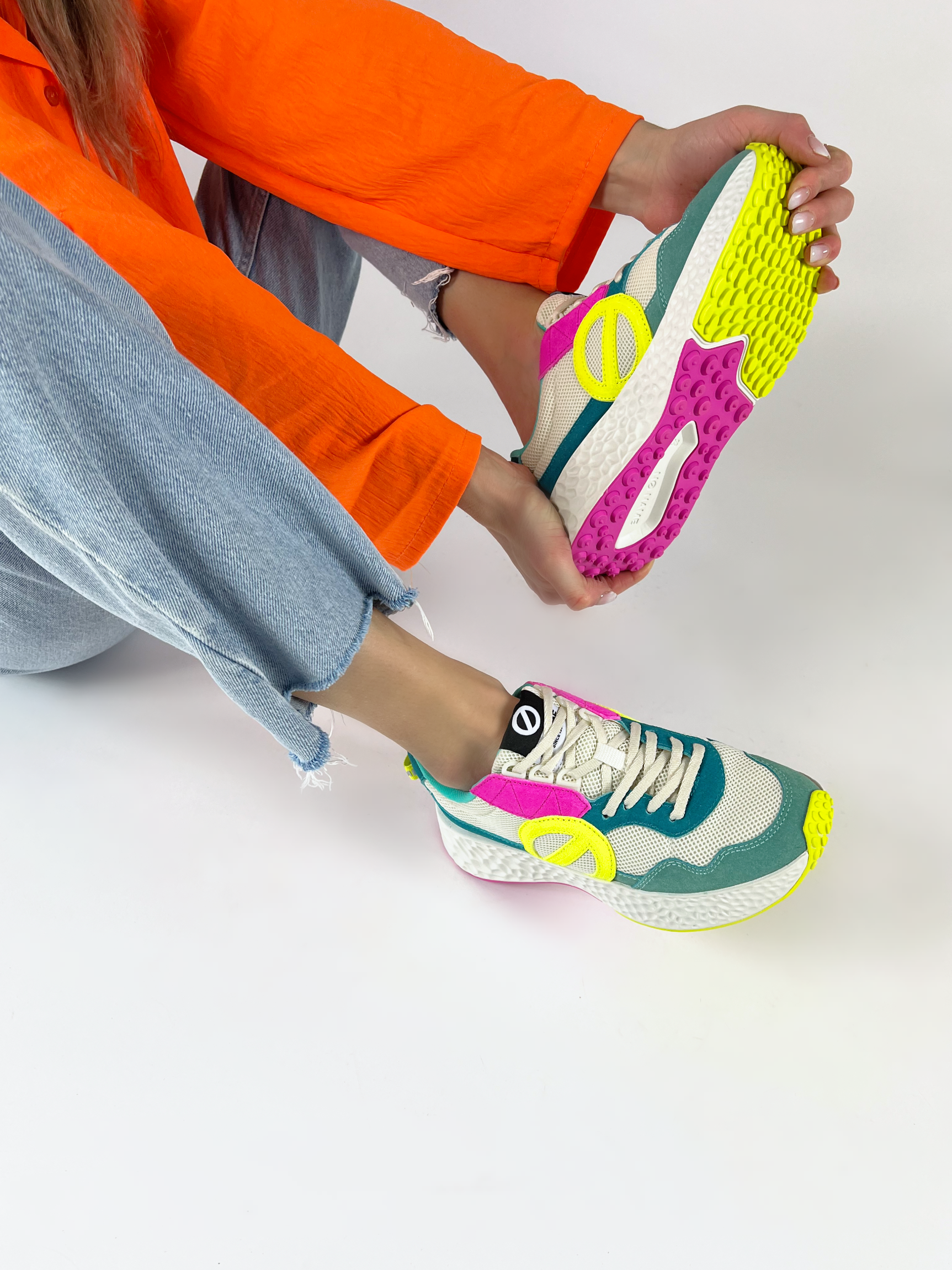 No Name  CARTER JOGGER - Crème Turquoise
