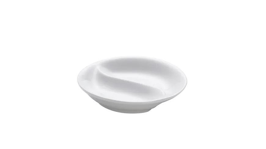MAXWELL & WILLIAMS Round Dipschale rund, geteilt, 10cm, Porzellan Weiß