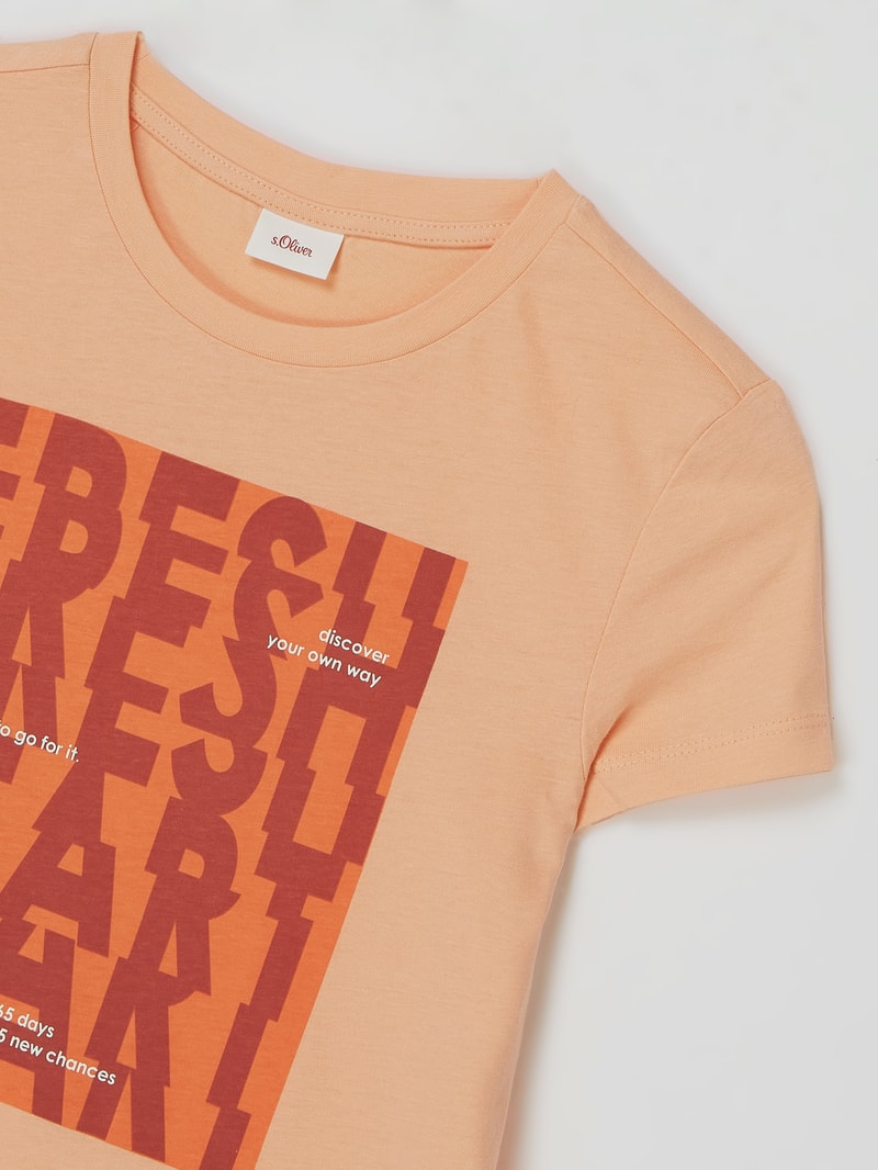 T-Shirt mit Print in apricot