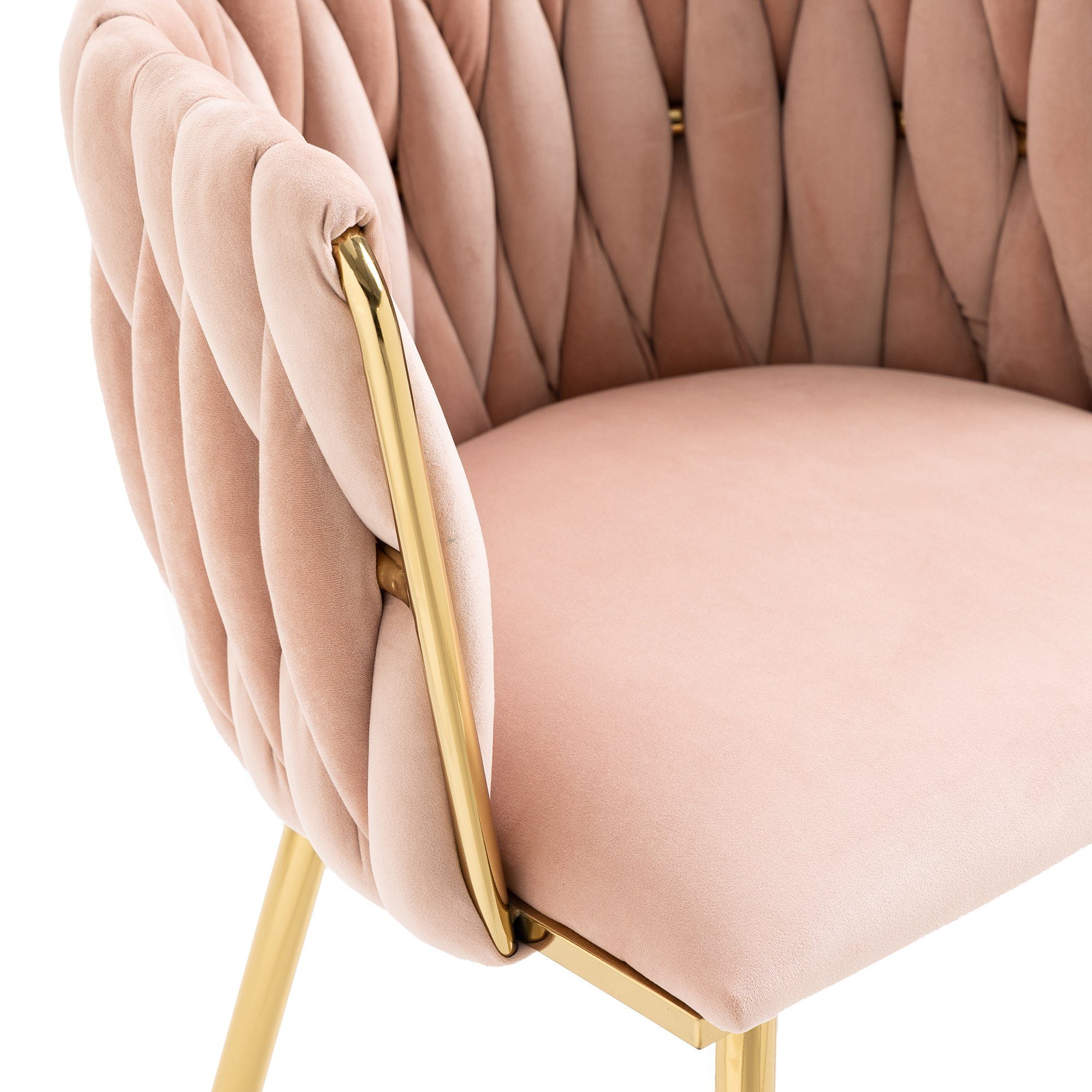 OKWISH 4-Fußstuhl Leisure Esszimmerstühle Akzentstuhl Samt Akzent Lounge Stuhl (mit Eisenmetallfüßen 2-teilig/SET)
