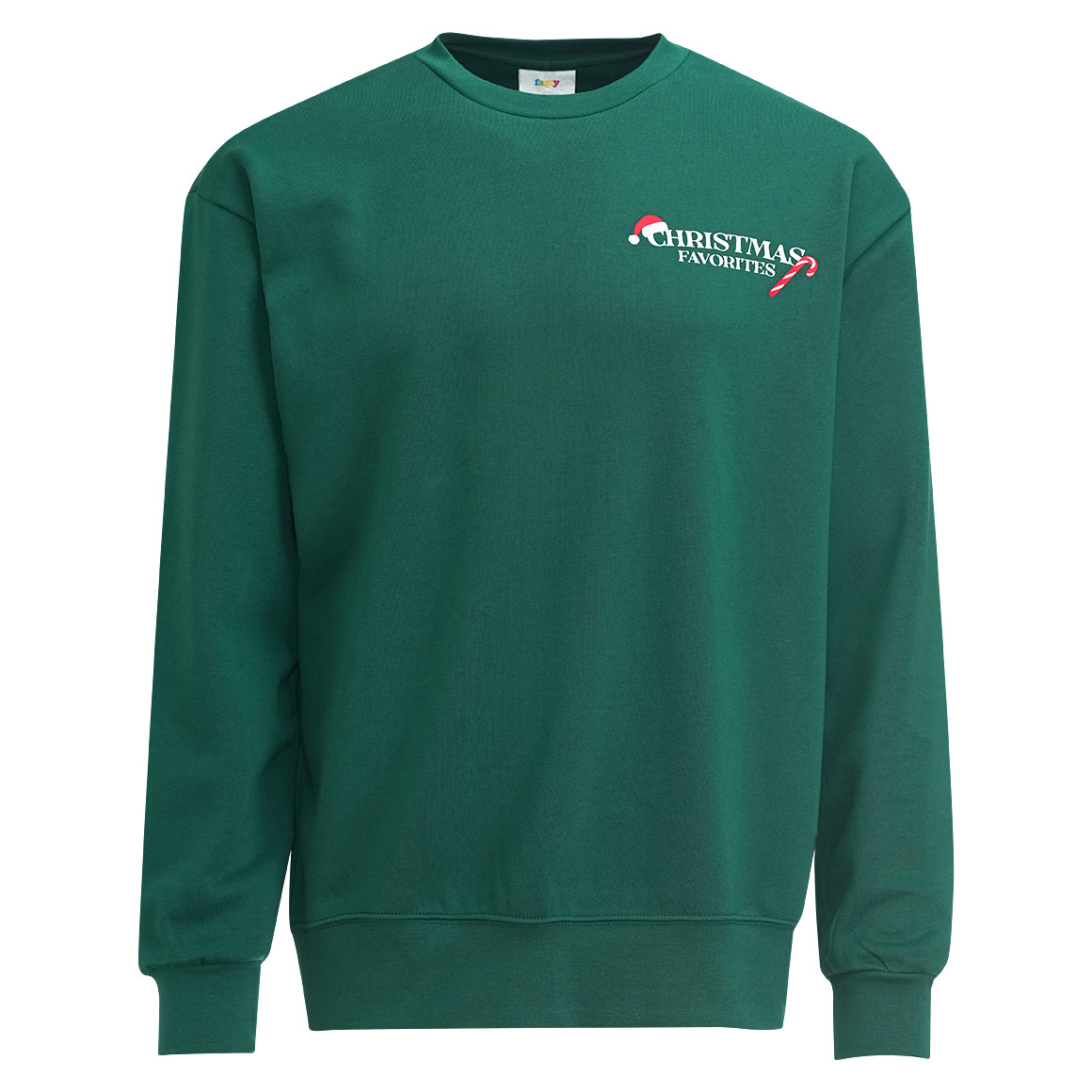 Herren Weihnachtssweatshirt mit Rückenprint dunkelgrün