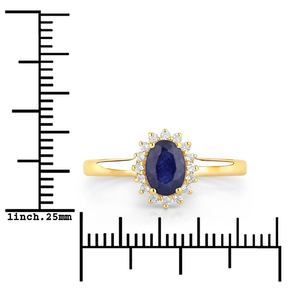 Rafaela Donata Bague Argent sterling Saphir (verre rempli) en Or jaune Bague
