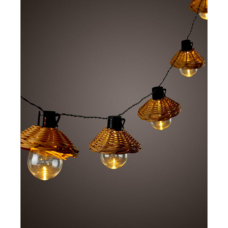 Home Lyslenke 10 LED rattan lampe