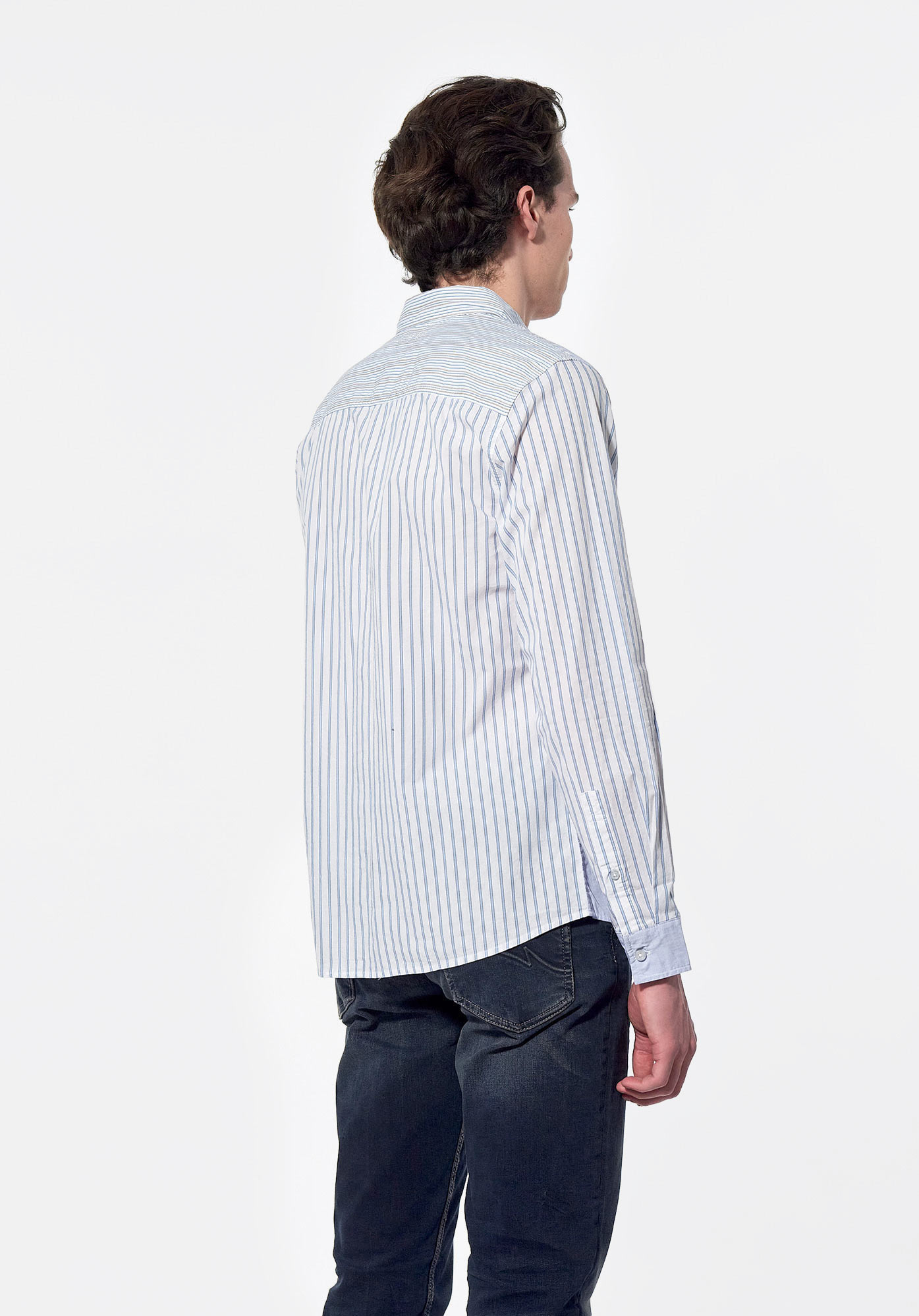NATAN  Chemise bleue à rayures Homme en 100% coton