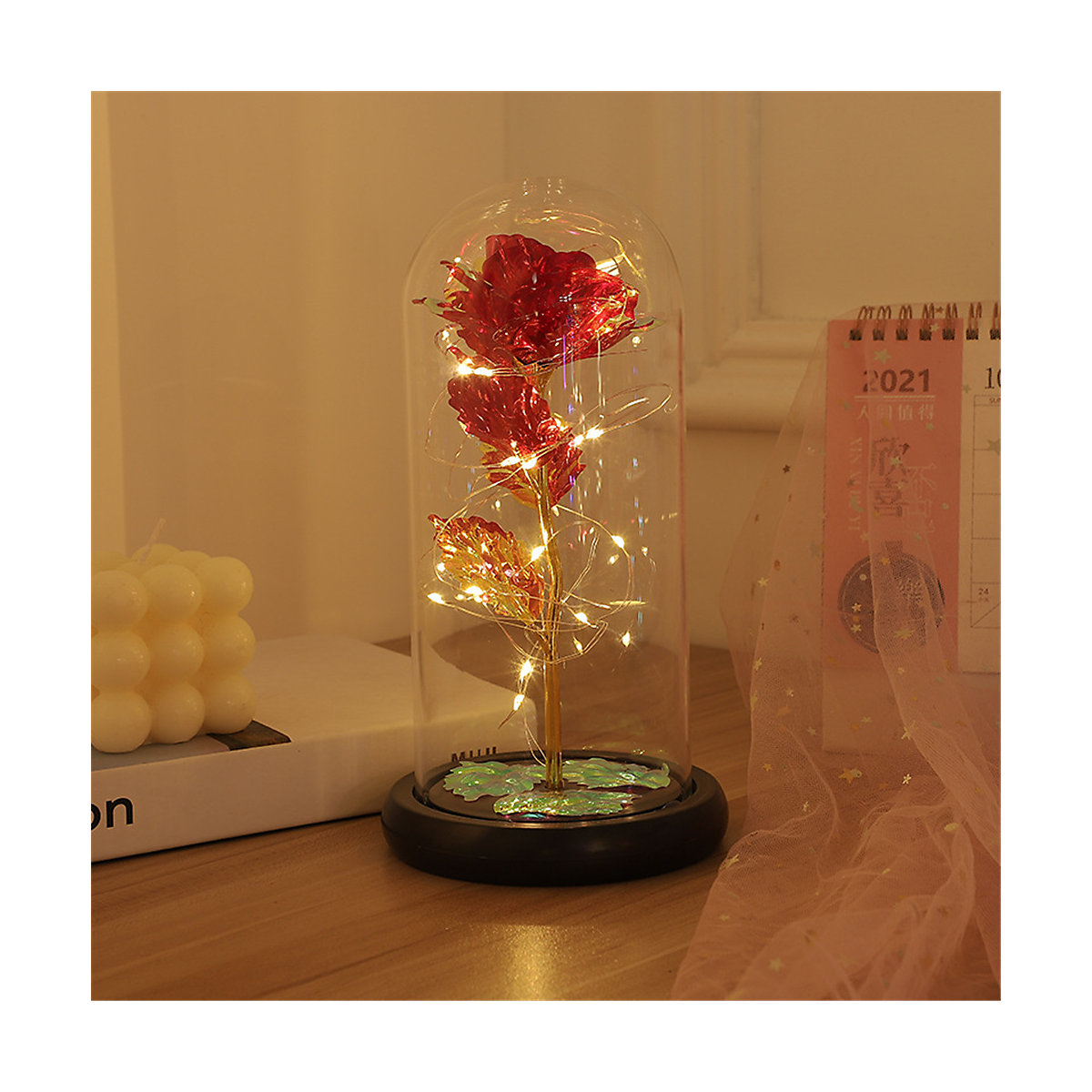 Rose mit LED-Licht Valentinstag Mitgebsel für Kinder