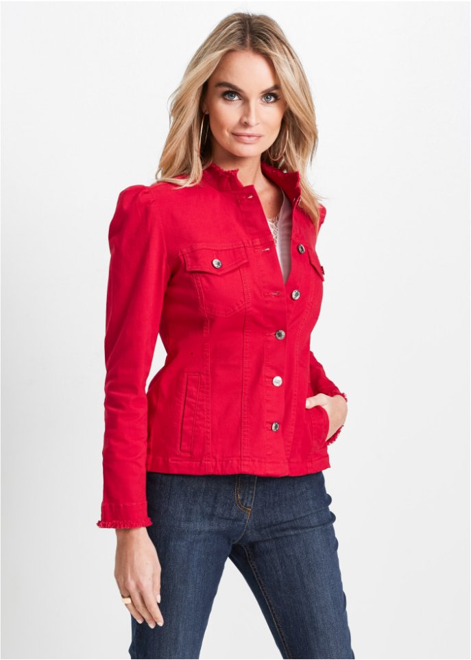 Jacke mit leichten Puffärmeln