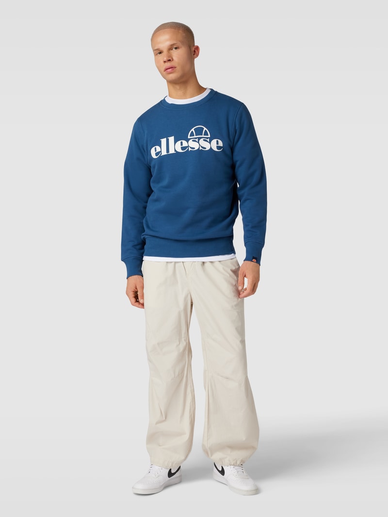 Sweatshirt mit Label-Print Modell 'Bootia' in blau