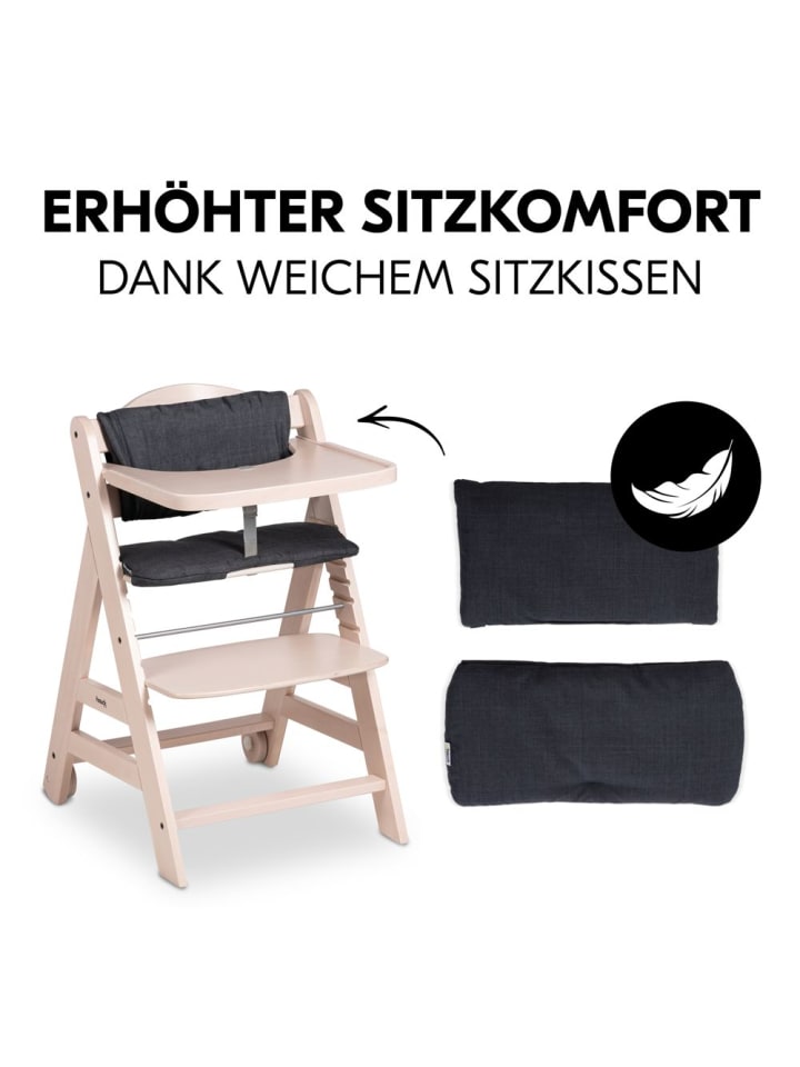 Hauck Hochstuhl Beta Plus inkl. Essbrett, Sitzkissen und in braun,grau günstig kaufen onesize