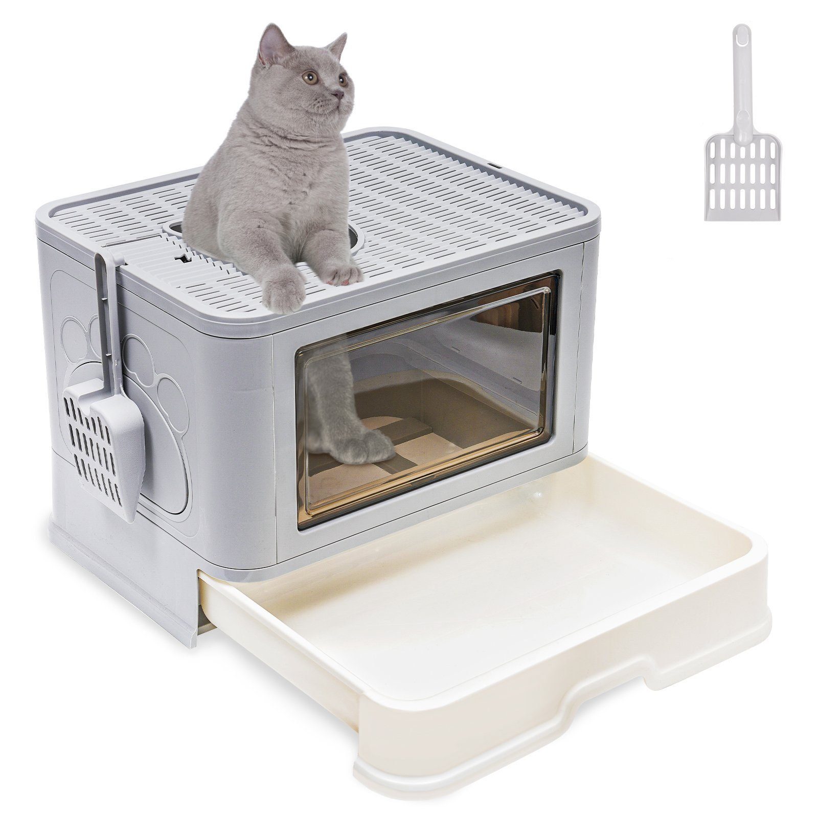 Wenta Katzentoilette Katzenklo mit Deckel, Schaufel, für Katzen bis zu 15 kg