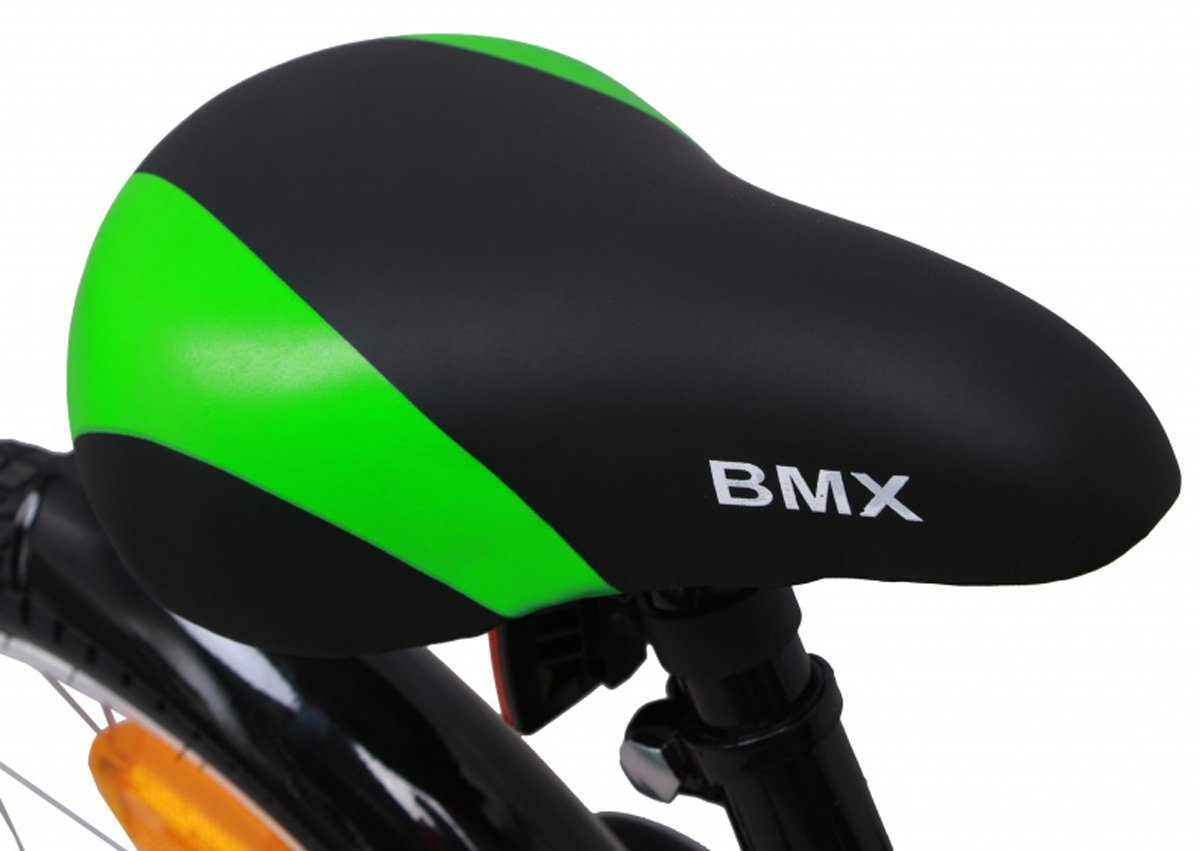 AMIGO BMX-Rad AMIGO BMX Fun 16 Zoll 28 cm Jungen Rücktrittbremse Grün/Mattschwarz, 1 Gang