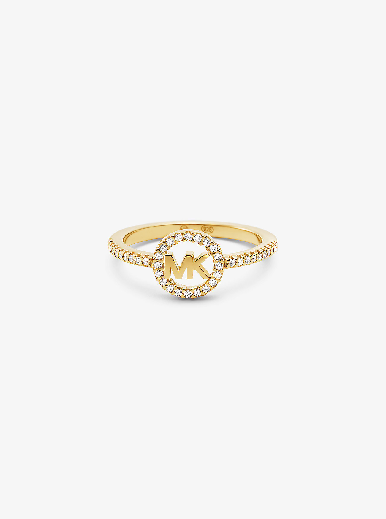 Anello con logo in argento sterling placcato metallo prezioso - ORO