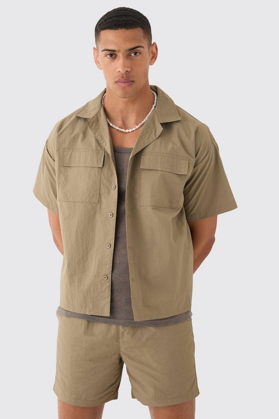 Nylon Hemd & Shorts in Knitteroptik