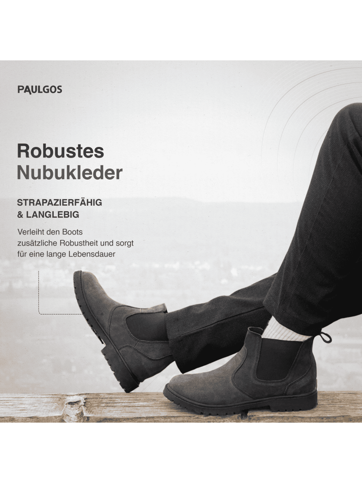 PAULGOS Herren Chelsea Boots, Stiefeletten, Schuhe in Dunkelgrau günstig kaufen