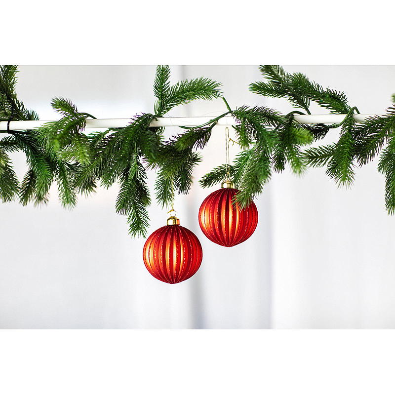 Home Julekule 2-pk ø 8 cm glass m/dekor