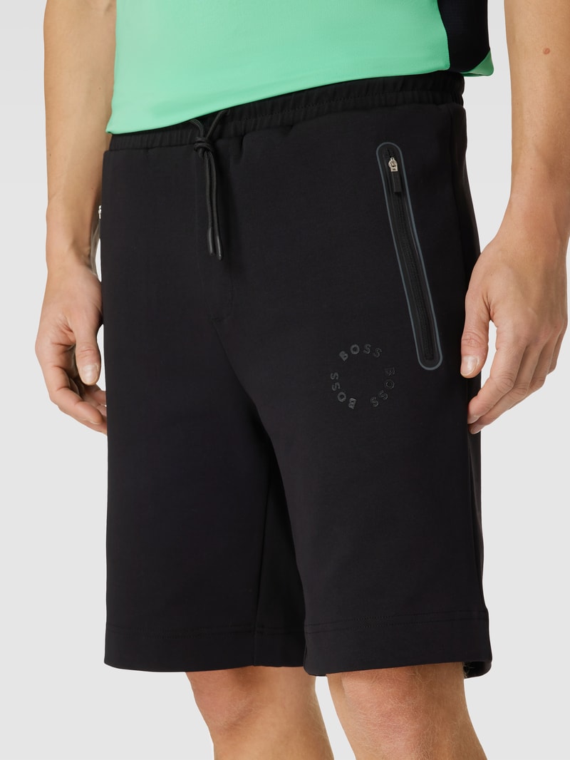Shorts mit Label-Details Modell 'Headlo' in schwarz