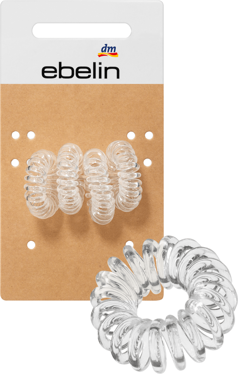Haargummis Spirale mini transparent, 4 St