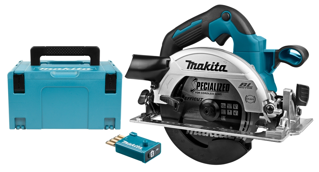 Fierăstrău circular fără fir Makita DHS661ZJU 165 mm cu transmițător AWS 18 V fără baterii și încărcător