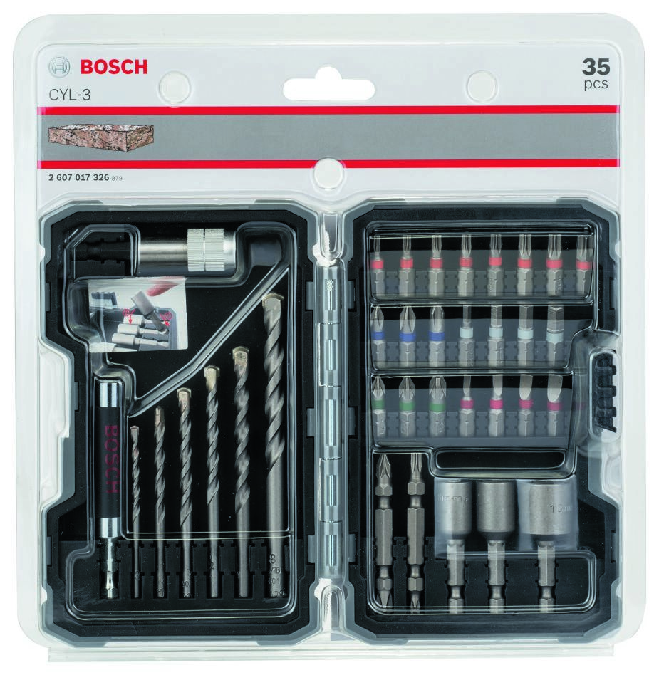 Set di punte per trapano/viti professionali Bosch Blue Accessories 2607017326 da 35 pezzi per calcestruzzo