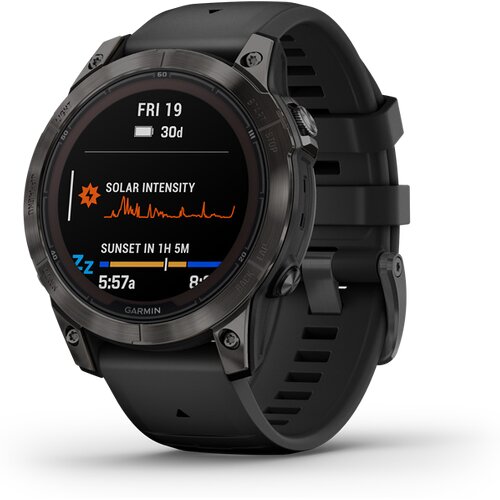 FĒNIX® 7 PRO - SAPPHIRE SOLAR EDITION SCHWARZ/CARBONGRAU TITAN DLC MIT QUICKFIT®-SILIKON-ARMB